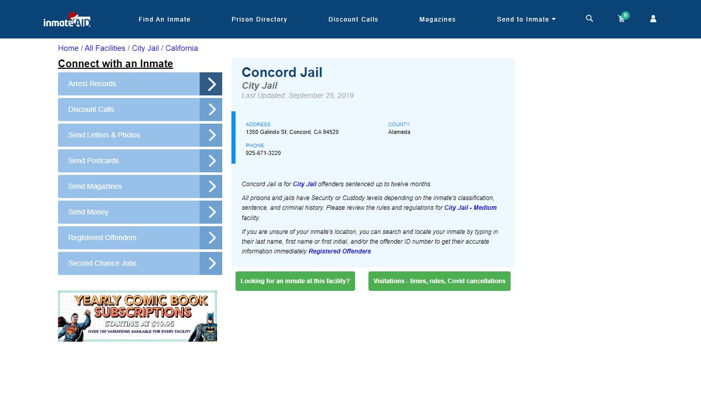 Concord Jail | Inmate Locator